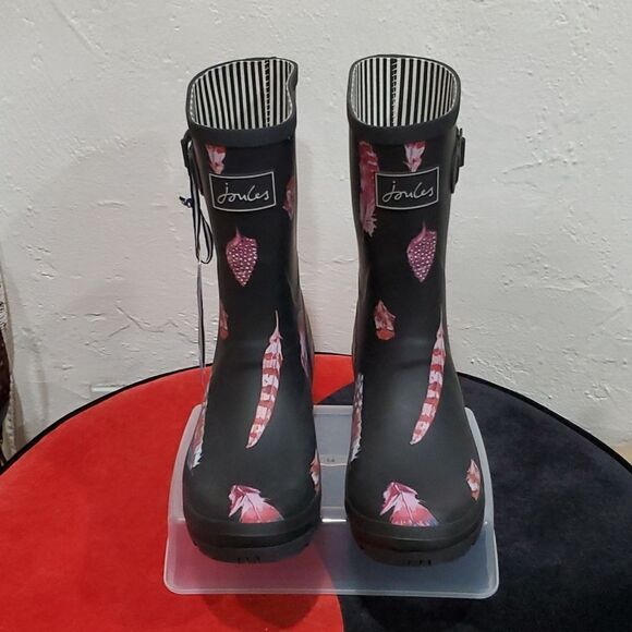 Joules Molly Welly Rubber Rain Boots in Feather Black Size 10 - Picture 5 of 16